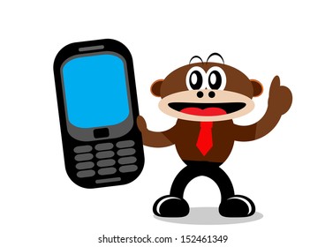 Illustration Vector Graphic Cartoon Character of Monkey in Business Themes