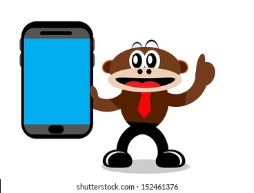Illustration Vector Graphic Cartoon Character of Monkey in Business Themes