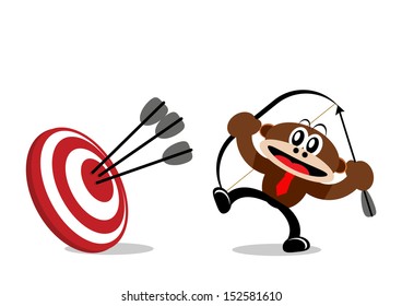 Illustration Vector Graphic Cartoon Character of Monkey in Business Themes