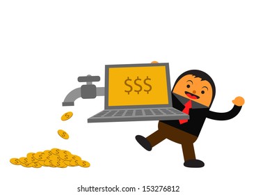 illustration vector graphic cartoon character of businessman in activity