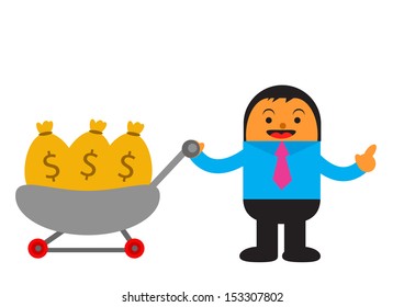 illustration vector graphic cartoon character of businessman in activity