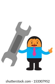 illustration vector graphic cartoon character of businessman in activity