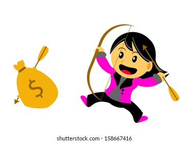 illustration vector graphic cartoon character of chibi businesswoman