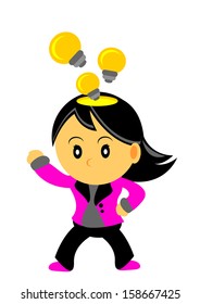 illustration vector graphic cartoon character of chibi businesswoman