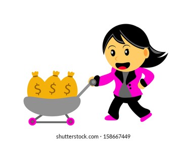 illustration vector graphic cartoon character of chibi businesswoman