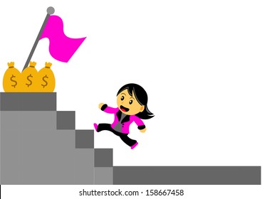 illustration vector graphic cartoon character of chibi businesswoman