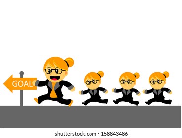 illustration vector graphic cartoon character of chibi women