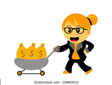 illustration vector graphic cartoon character of chibi women