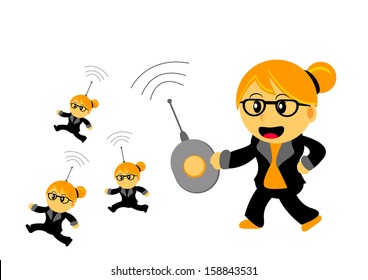 illustration vector graphic cartoon character of chibi women