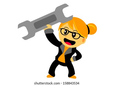 illustration vector graphic cartoon character of chibi women