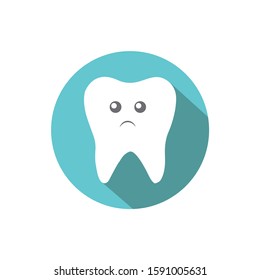 illustration vector graphic cartoon character of sad expression teeth