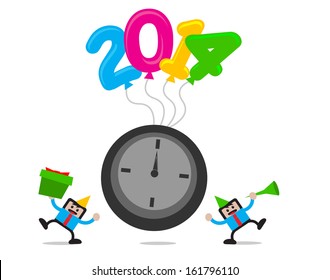 Illustration vector graphic cartoon character new year themes 