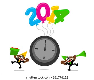 Illustration vector graphic cartoon character new year themes 