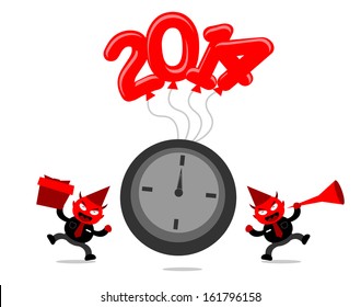 Illustration vector graphic cartoon character new year themes 