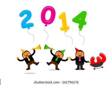 Illustration vector graphic cartoon character new year themes 