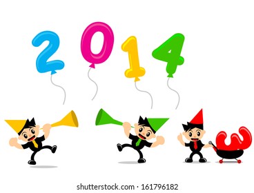Illustration vector graphic cartoon character new year themes 