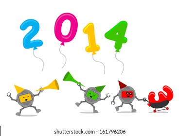 Illustration vector graphic cartoon character new year themes 