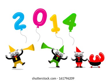 Illustration vector graphic cartoon character new year themes 