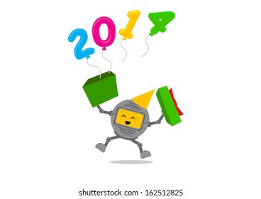 illustration vector graphic cartoon character of new year themes 2014