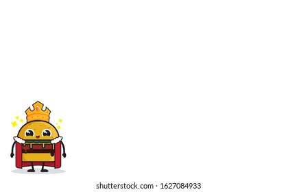 Illustration vector graphic cartoon character of king burger with blank space background. perfect for fast food restaurant, etc.