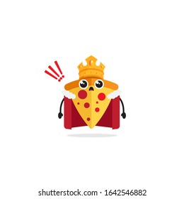 Illustration vector graphic cartoon character of surprised pizza king. perfect for fast food restaurant, etc.