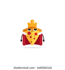 Illustration vector graphic cartoon character of disappointed pizza king. perfect for fast food restaurant, etc.