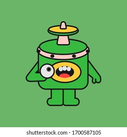 Illustration vector graphic of a cartoon character holds one eye.
good for business logo, book wallpaper.