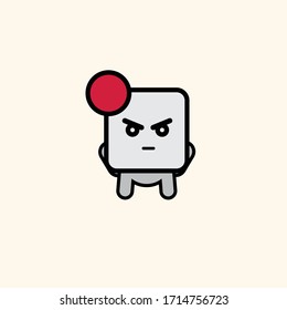 Caricatura gráfica de vectores de ilustración de teléfono móvil. Icono Emoji