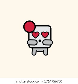Caricatura gráfica de vectores de ilustración de teléfono móvil. Icono Emoji