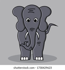 illustration vector graphic cartoon character of funny elephant best for icon or mascot
