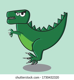 illustration vector graphic cartoon character of funny dinosaurus best for mascot or icon