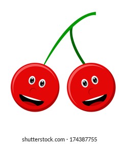 illustration vector graphic cartoon character of cherry