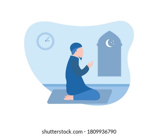 illustration vector graphic of cartoon character of praying with the hand
good to place on content of muslim or others
