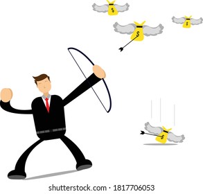 Illustration vector graphic cartoon character of someone has a aim and motivation in working to earn money