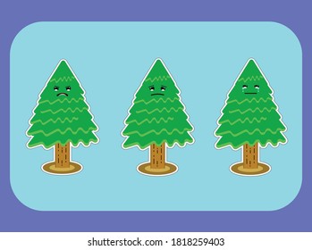 Illustration vector graphic cartoon character of tree .