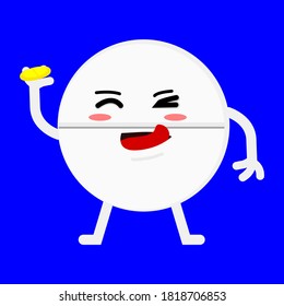 Illustration vector graphic cartoon character of cute pill medicine