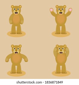 Illustration vector graphic cartoon character of brown bear.