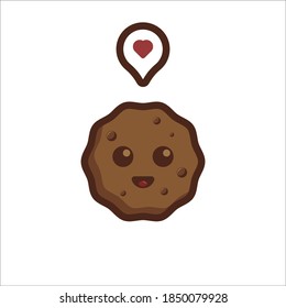 Illustration vector graphic cartoon character of cookie with smile face