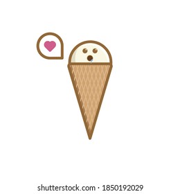 Illustration vector graphic cartoon character of ice cream with hungry face