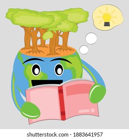 Illustration vector graphic cartoon character of read books are source of inspiration