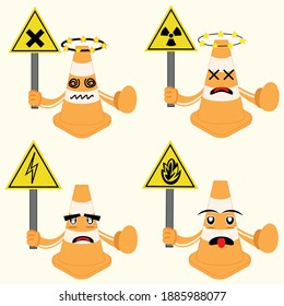 Illustration vector graphic cartoon character of symbol for dangerous area on the road