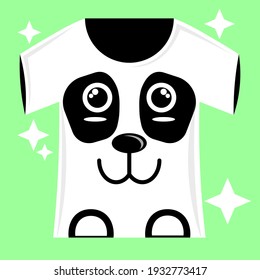 Illustration vector graphic cartoon character of panda patterned t-shirt