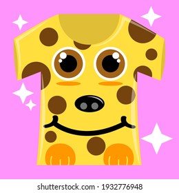 Illustration vector graphic cartoon character of giraffe patterned t-shirt