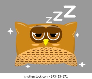 Illustration vector graphic cartoon character of owl patterned pillow. The cute owl pattern is perfect for children's pillows
