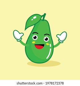Illustration vector graphic cartoon character of cute. Avocado cartoon, suitable for children book illustration, poster and etc. 