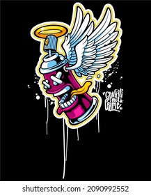 illustration vector graphic of cartoon character, Graffiti bomber, spray character