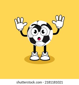 Illustration vector graphic cartoon character of cute mascot Football with pose. Suitable for children book illustration.
