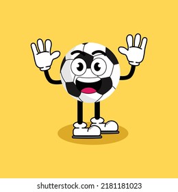 Illustration vector graphic cartoon character of cute mascot Football with pose. Suitable for children book illustration.