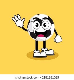 Illustration vector graphic cartoon character of cute mascot Football with pose. Suitable for children book illustration.
