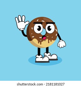 Illustration vector graphic cartoon character of cute mascot Donut with pose. Suitable for children book illustration.